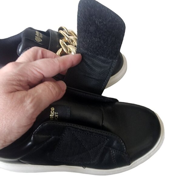 Justice Ivy Sneakers Black Gold Chain Big Kids Size 2 - Picture 11 of 11